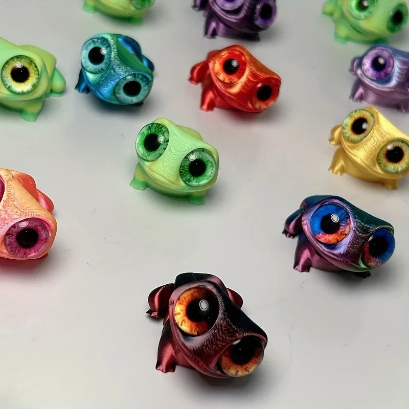 3D Printed Frog Car Ornaments With Realistic Colorful Color-changing Eyes - Perfect For Car Dashboard, Artist Desktop Decoration
