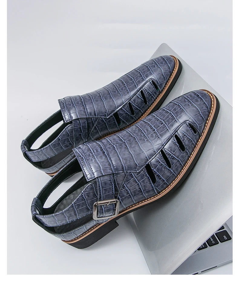 Summer New Sandals Comfortable, Lightweight, Personalized, Handsome, Fashionable, Popular, One Step Men's Leather Shoes