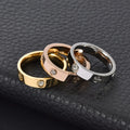Stainless steel PVD plated 18k gold cartire cross zircon stone love couple ring for men women Valentine's Day birthday gift