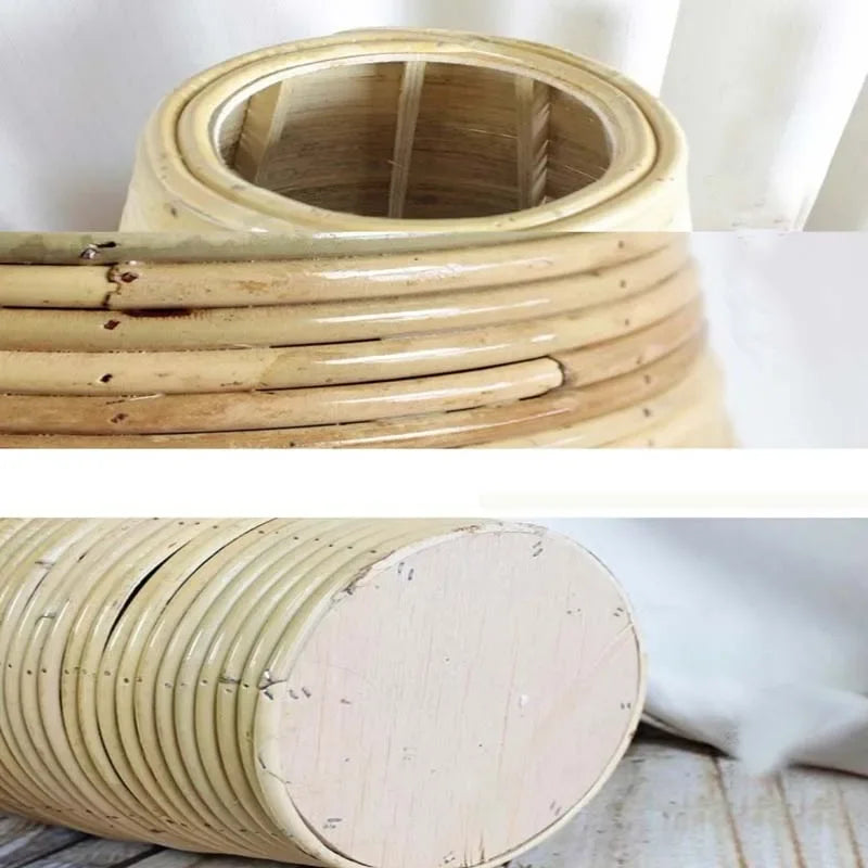 30-40cm Height Indonesian Rattan Vase Handmade Weaving Cane Ins Style Floor Vase Window Decoration Living Room Furnishings