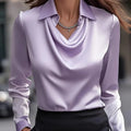 Women Fashion Solid Color Shirt Collar Blouse Tops 2025 Spring Autumn Casual Long Sleeve Office Shirt Elegant Top Female Blouses