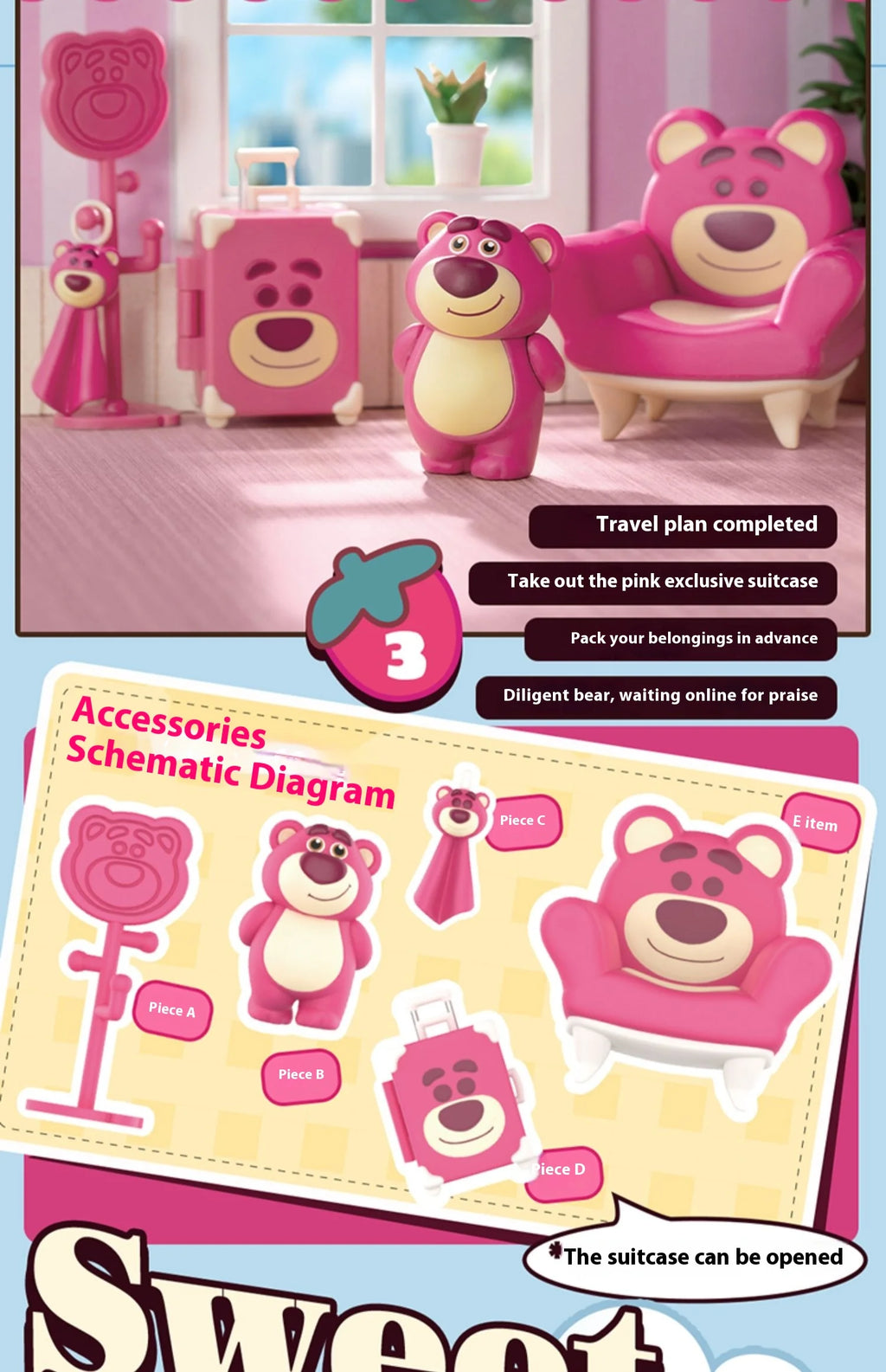 52 toys Toy Story Lotso's Room Blind Box Hand-Made Ornaments Collectible Art Toys Decorative Gifts Trendy Room Decor
