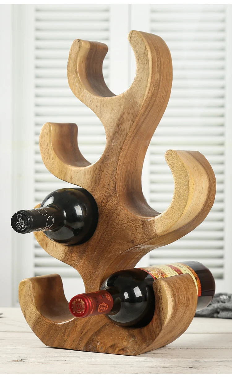 Coral Wood Wine Rack