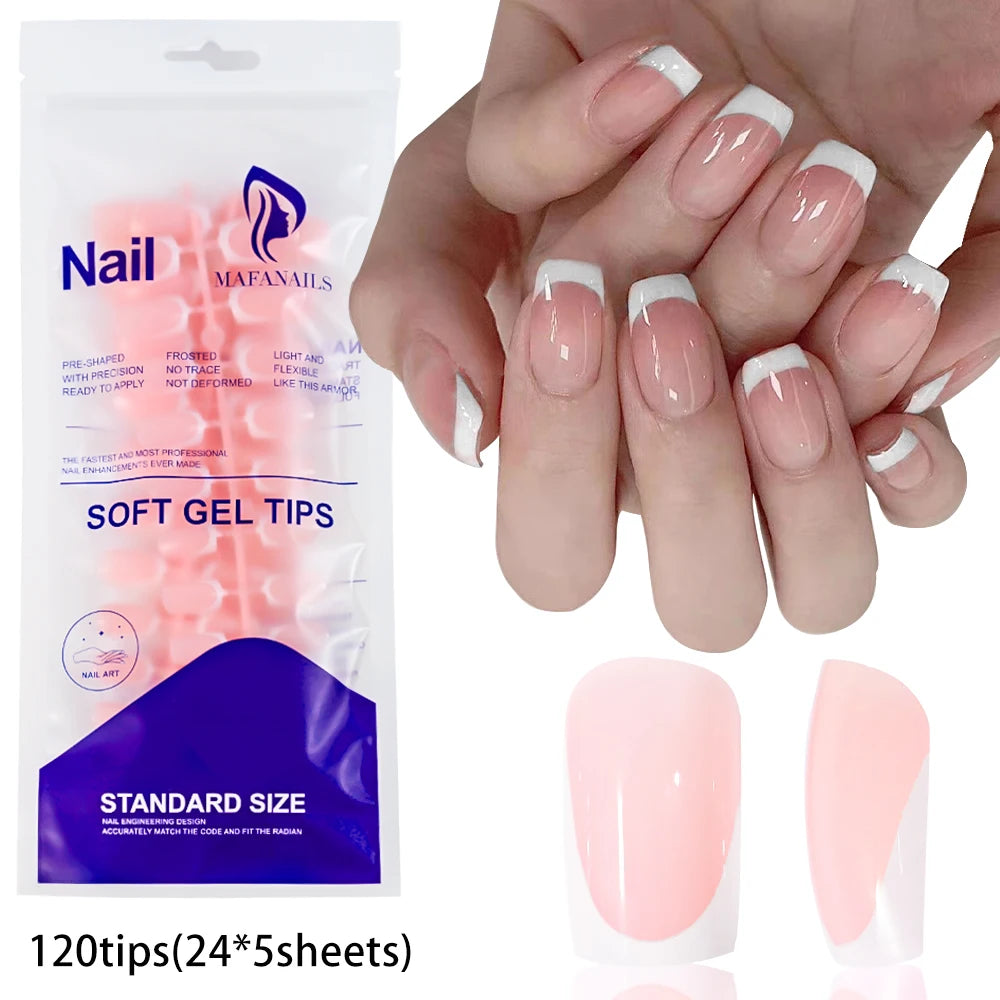 100pcs Light Pink Press-On Nails | Short & Medium Square | 10 Sizes Full Cover Nail Tips