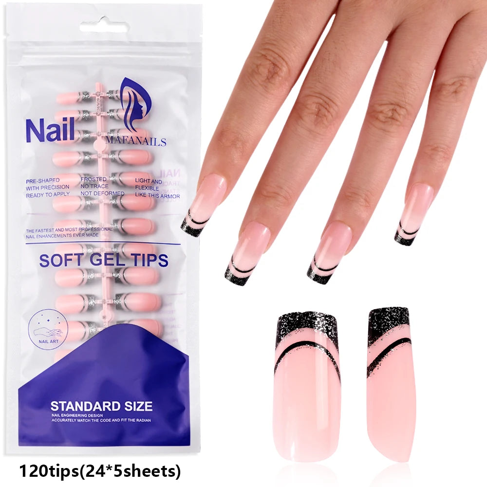 100pcs Light Pink Press-On Nails | Short & Medium Square | 10 Sizes Full Cover Nail Tips