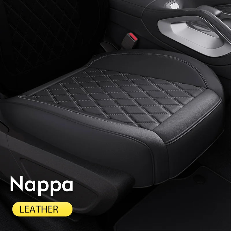 Universal 1PCS Nappa Leather Car Seat Cover Wrap Around Bottom Seat Cushion Waterproof Durable Car Seat Protector Auto Accessory