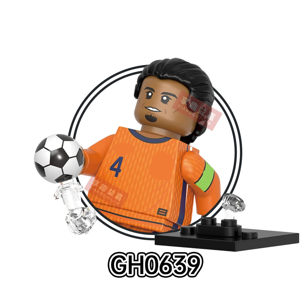 2026 NEW World Famous Football Players Figurine Messi Ronaldo Neymar Lewandowski Mini Action Building Block Model Toy Kids Gifts