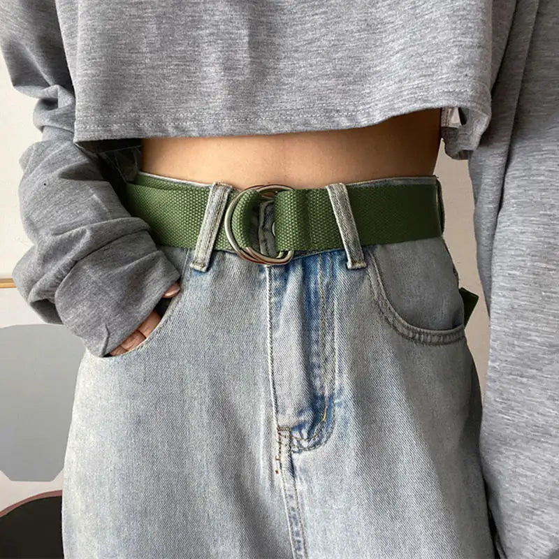 Belt for Men Women Universal Double Buckle Multifunctional Belts Unisex Fashion No Punching Waistband Jeans Decoration