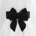 New Fashion Elegant Large Bow Elastic Belts for Women Wide Side Belt Dress Female Jeans Waistband Trouser Accessory