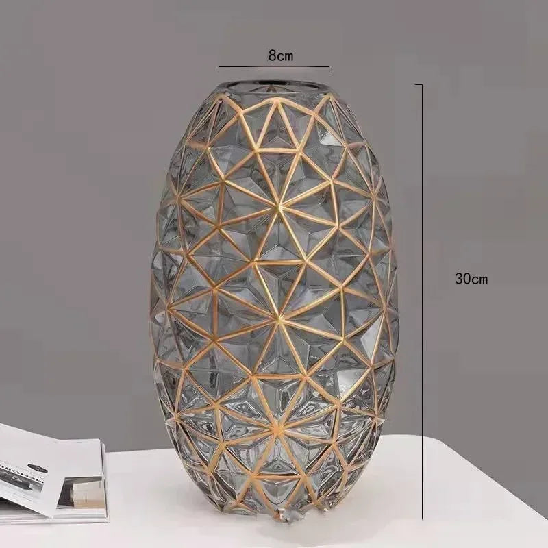 Light Luxury Nordic Glass Vase Living Room Decoration