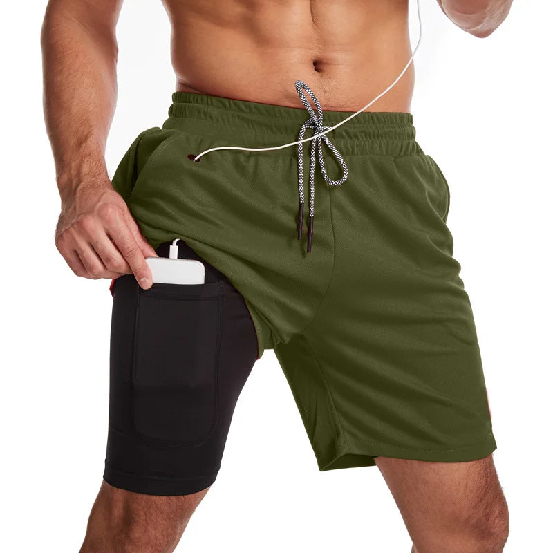 2025 Newest Running Shorts Men 2 in 1 Training Gym Shorts Fitness Men Joggers Jogging Summer Sports Shorts Workout Short Pants