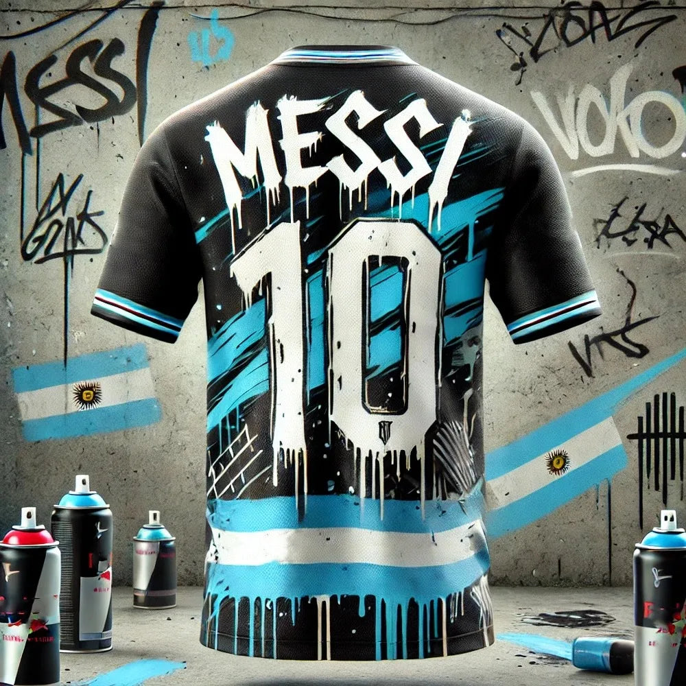 Messi No. 10 Football Jersey With 3d Printing, Quick-Drying, Breathable And Comfortable, Outdoor Sports T-Shirt