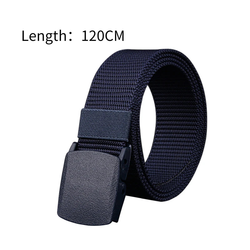 Men's Belt Casual Lightweight Breathable Tactical Outdoor Automatic Buckle Military Training Security Check Male's Canvas Belts
