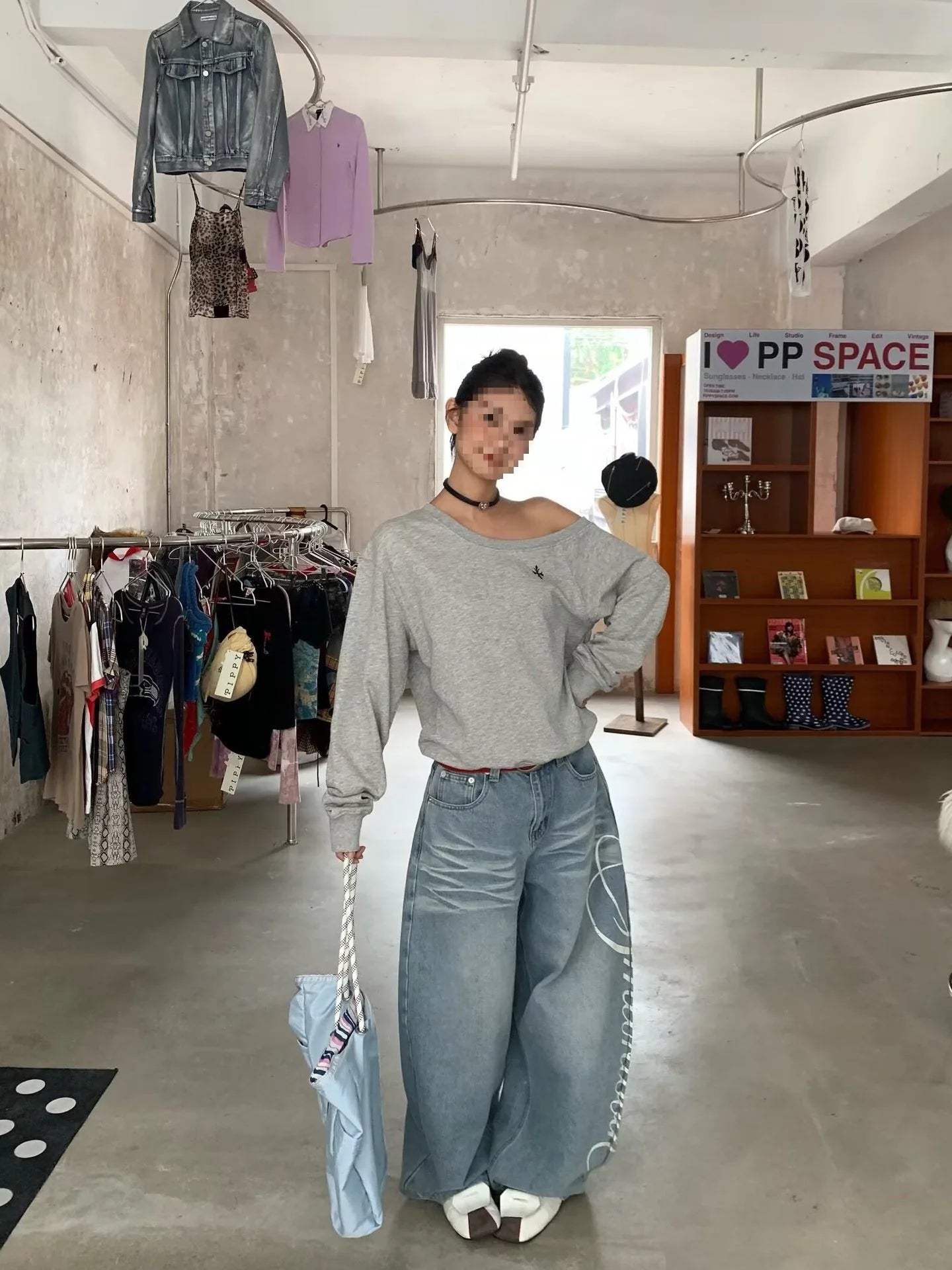 Vintage Wide Leg Denim Trousers Japanese