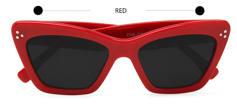 High Quality Acetate Sunglasses Women Cat Eye Trendy Sun Glasses Polarized Gafas De Sol 187S Brand Designer Eyewear Shades UV400