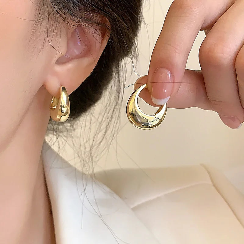Gold Plated Korean Geometric Fashion High-end Simple Earring For Women French Earrings Valentine's Day Anniversary Gifts