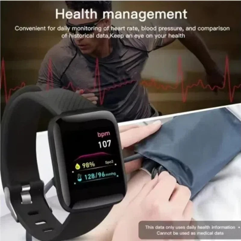 Smart Watch For Men Women Kids Message Remind Music Control Sport Step Calories D13 Smartwatch Alarm Clock 116Plus