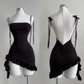 Sexy Sleeveless Backless Mini Dress – Lace Up Bodycon Club Dress