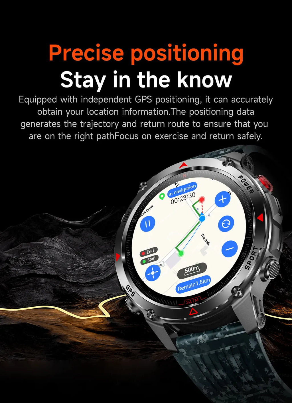 Smart Watch For Men 1.46'' 360*360 HD AMOLED Color Display Voice Call Compass LED Sports Fitness Waterproof Watch Ladies