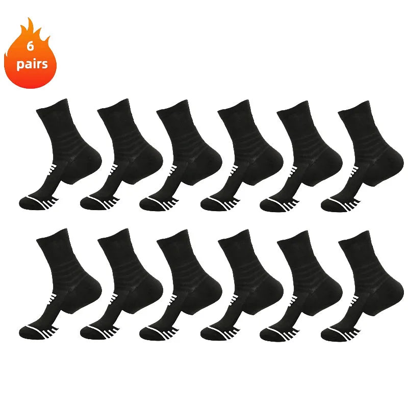 3 Pairs Breathable Mesh Athletic Terry Socks Cushioned Moisture-managing and Durable Reduces Foot for Running Hiking & Sports