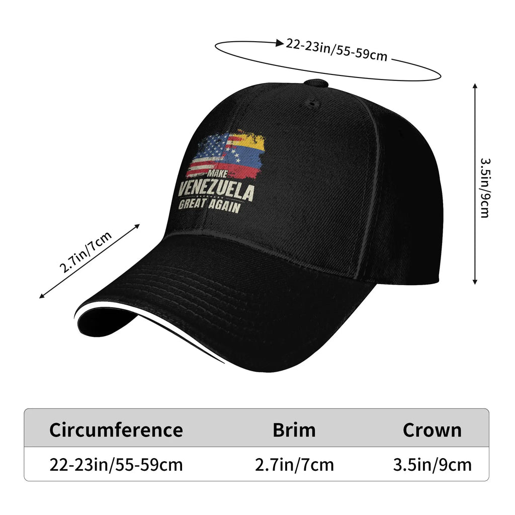 Make Venezuela Great Again Flag Baseball Cap  y2k Cute Female Male Trucker Hat Hot Sale Print Hunting Camping Snapback Cap Gift