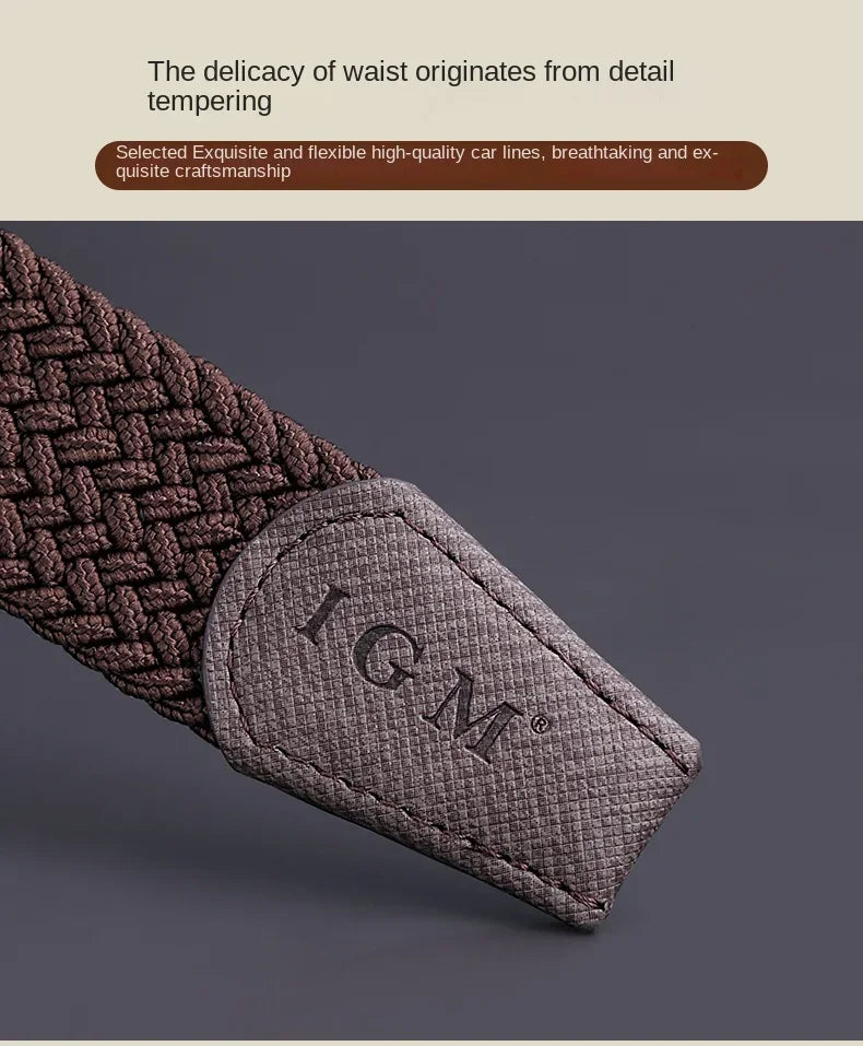 Belt for Men Golf Belt Summer Woven Leather Casual Sports Elastic Adjustable Waistband