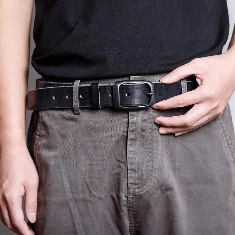 New Men's High-Quality Leather Belt Metal Pin Buckle Belt Leisure Business Waistband Fashionable Male Accessory Designer Belt