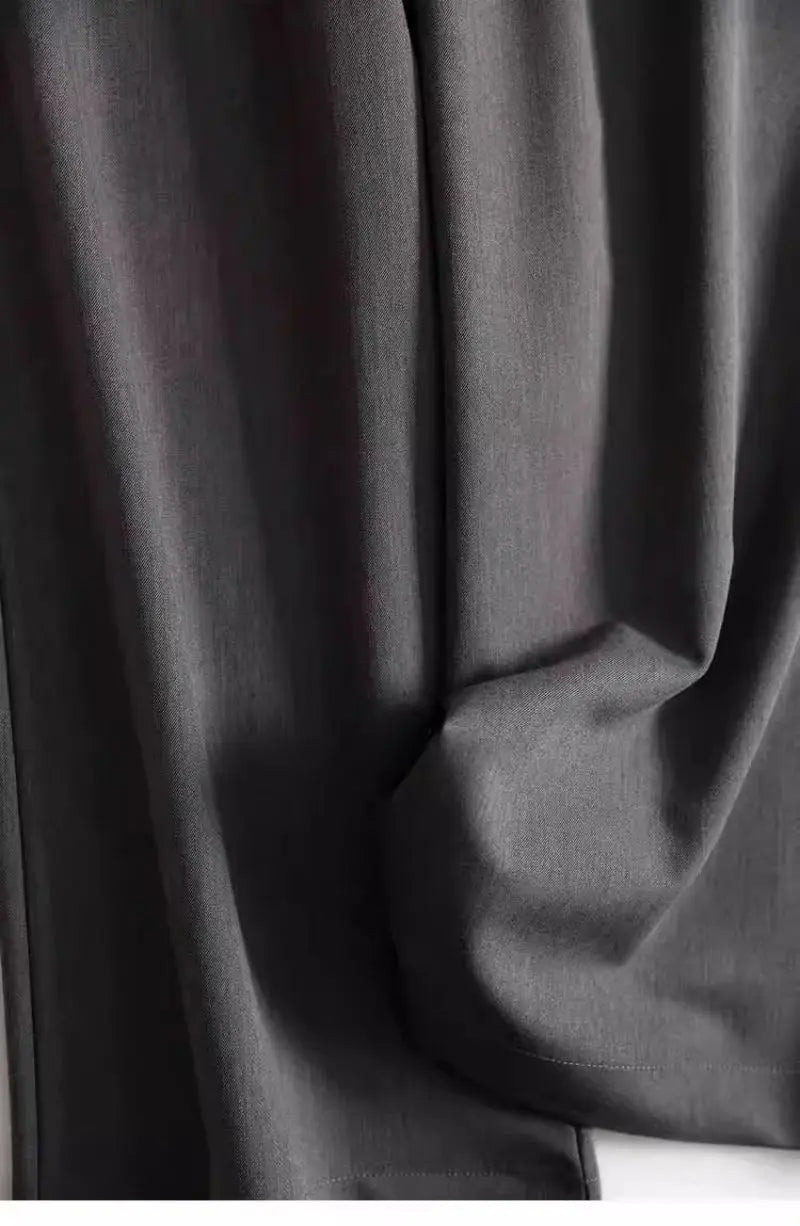 Suit Pants Ankle-Length Solid Office Lady High Waist Sashes Loose Straight Women's Pants Trousers For Women Clothing Fashion