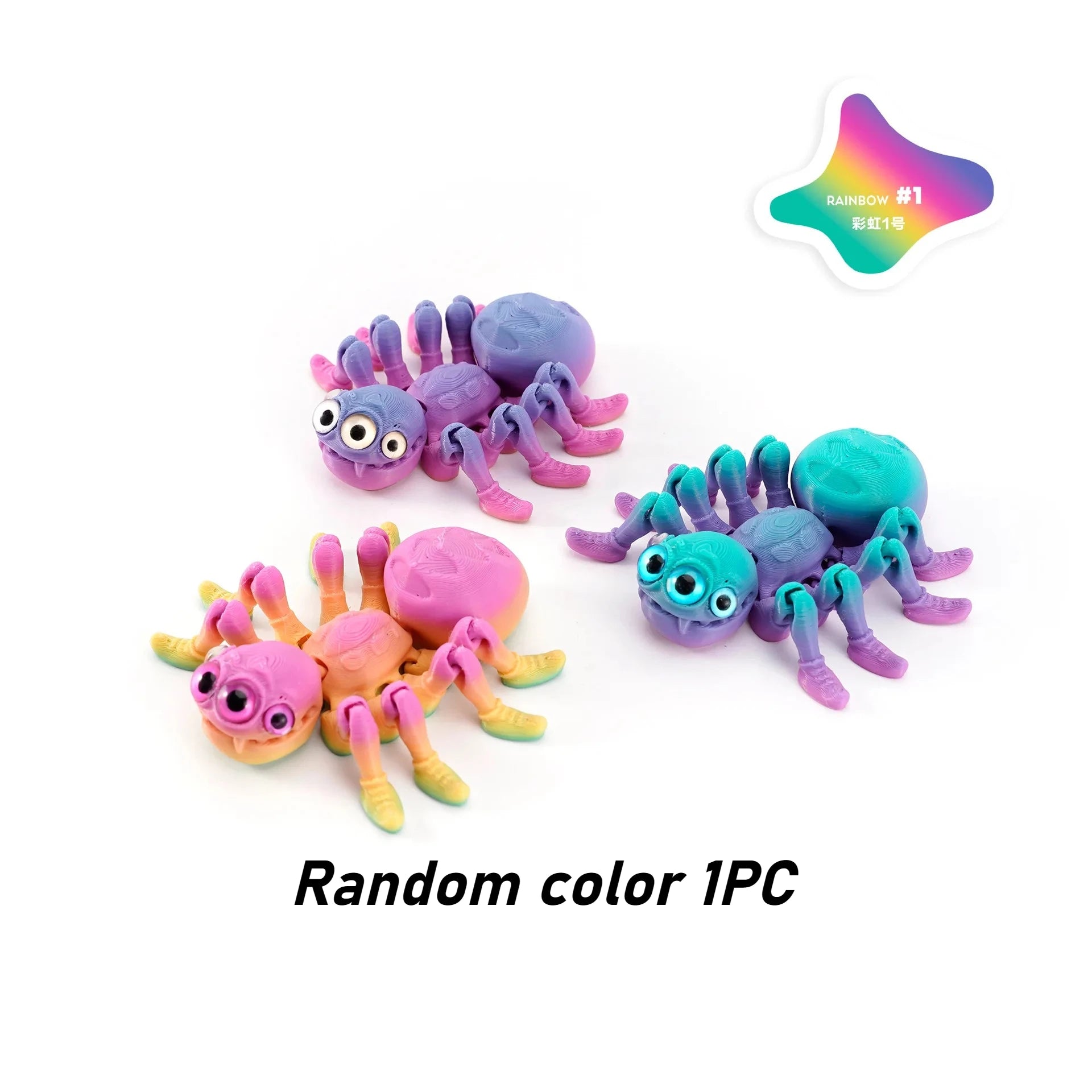 3D Printed Spider, Articulated 3D Animals,Relief Stress Fidget Toys, Desktop Pet Halloween Surprise Gift for Home Office Décor