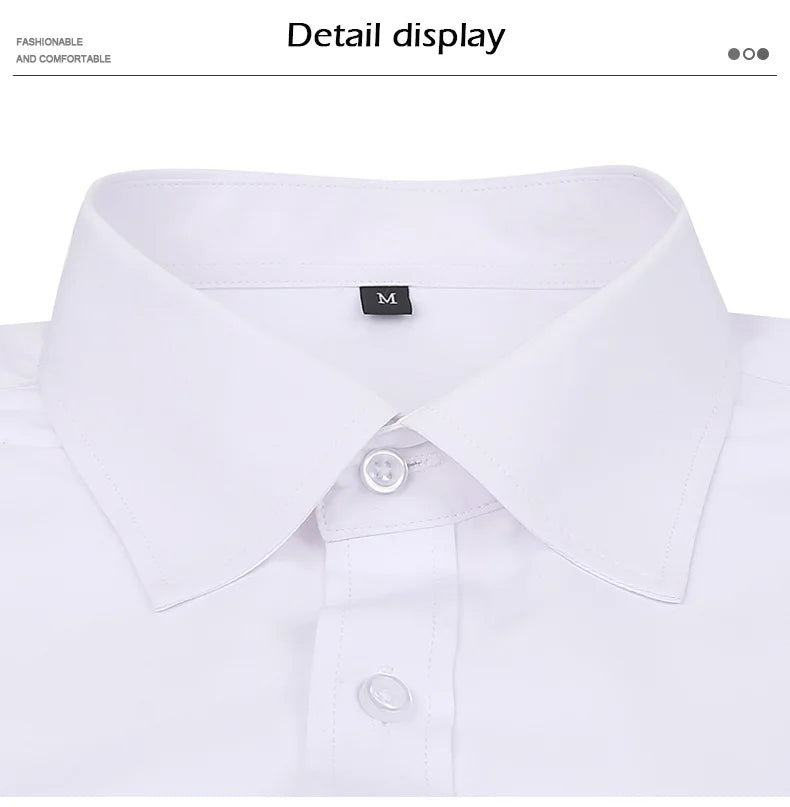 New spring and summer American men's shirt business casual long sleeve slim professional formal wear free ironing solid color