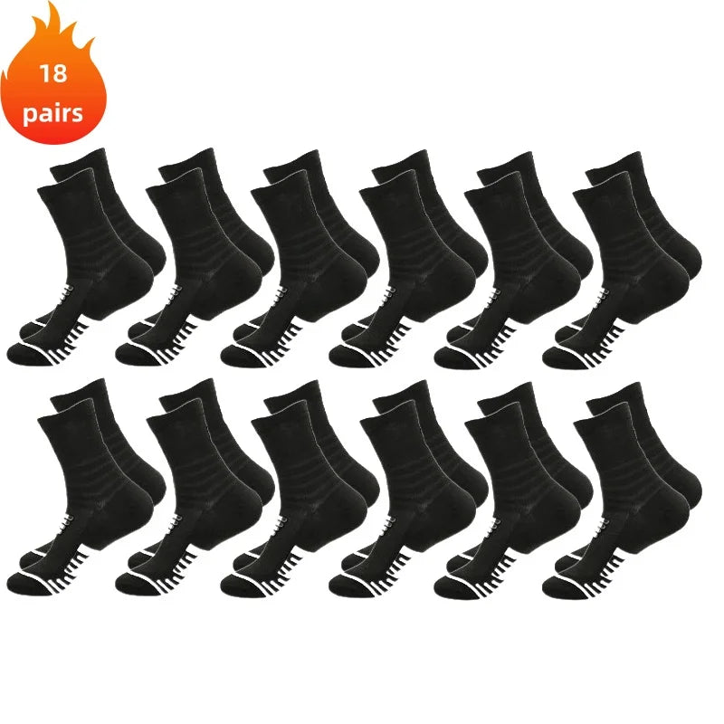 3 Pairs Breathable Mesh Athletic Terry Socks Cushioned Moisture-managing and Durable Reduces Foot for Running Hiking & Sports