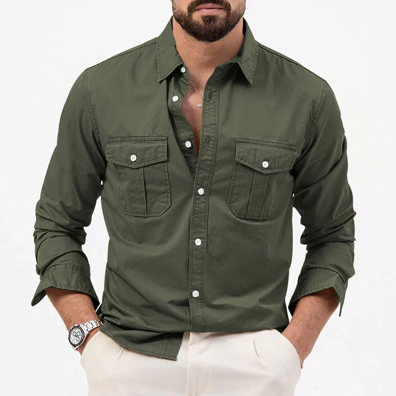Men's Long Sleeve Shirt, Tiki Retro Solid Color Fitness Wear, Harajuku Street High Quality Fashion Jogging Fitness Autumn Shirt