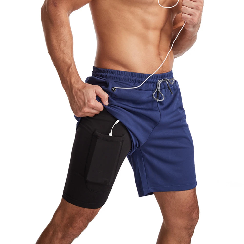 2025 Newest Running Shorts Men 2 in 1 Training Gym Shorts Fitness Men Joggers Jogging Summer Sports Shorts Workout Short Pants