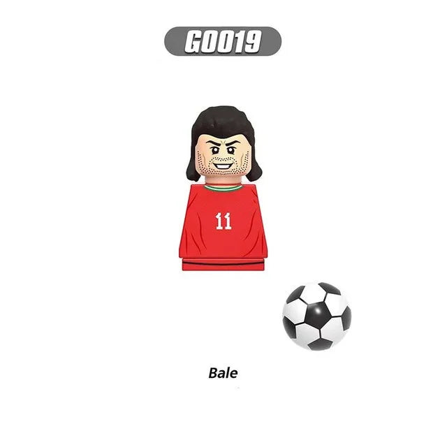 World Famous Football Players Figurine Messi Ronaldo Neymar Lewandowski Mini Action Building Block Model Toy Kids Gifts