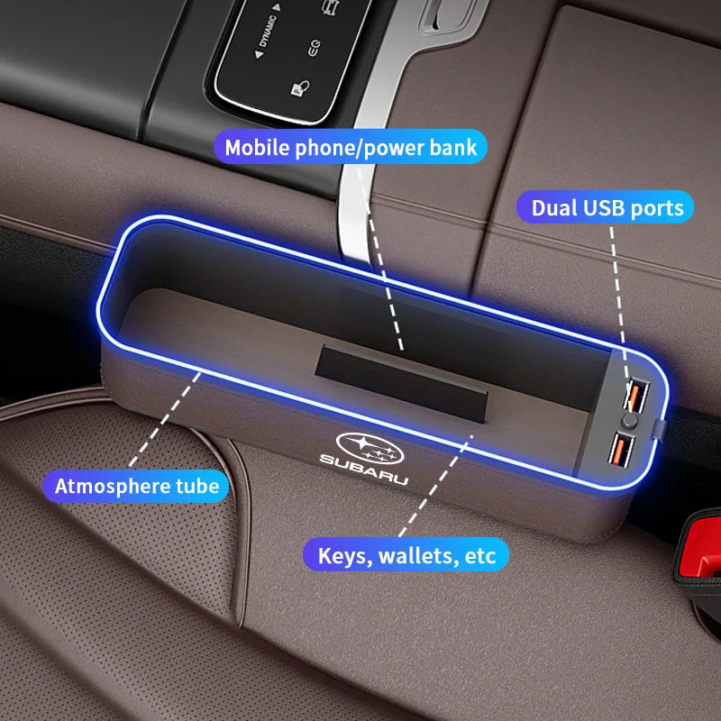 Car Sewn Seat Gap Crevice Slot 7 Color Storage Box For Subaru Brz Ascent Forester Impreza Legacy Outback WRX XV Auto Accessories