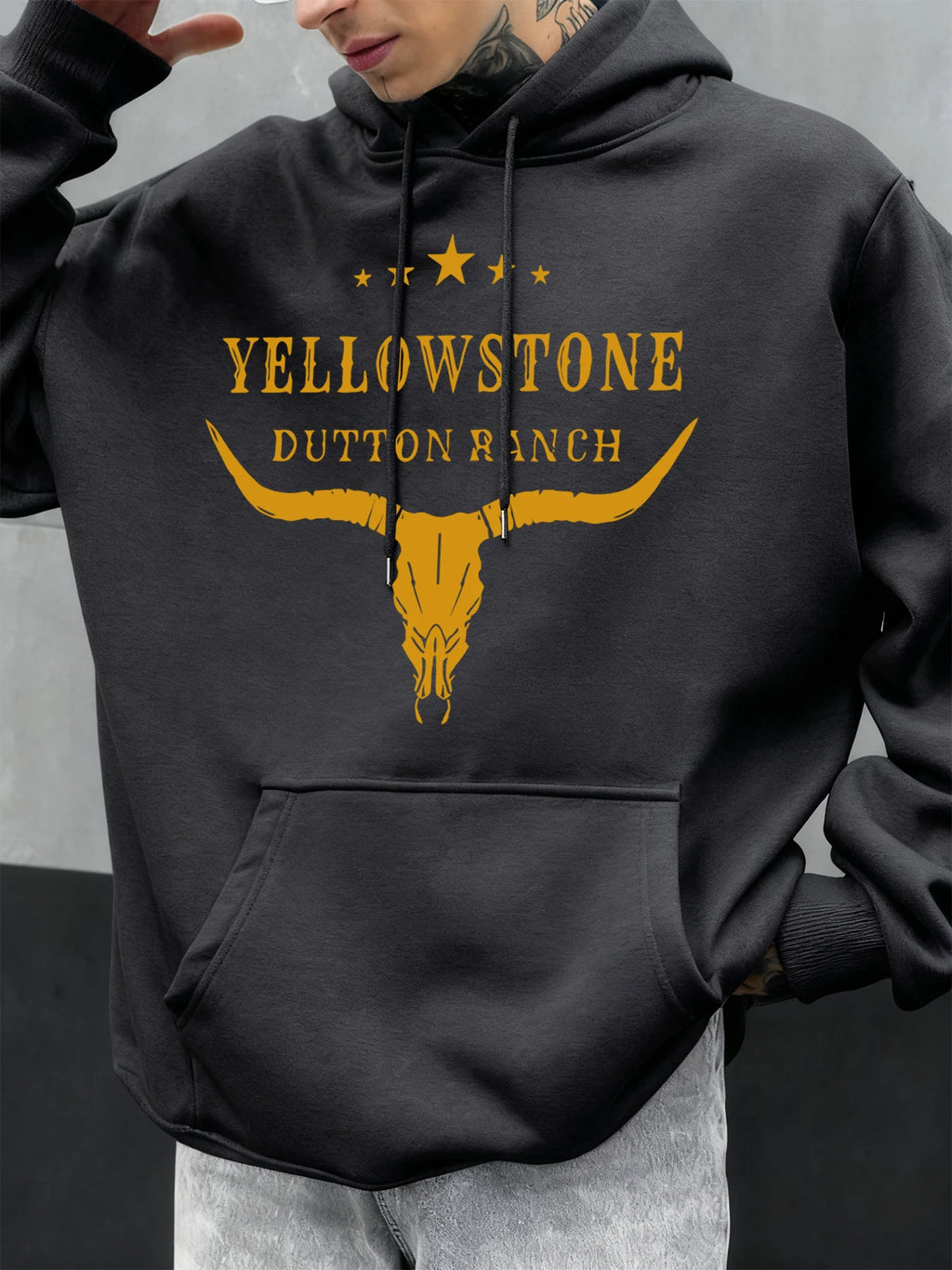 Yellow Stone Dutton Ranch Prints Men Hoody Autumn Fleece Hoodies Hip Hop Oversized Streetwear Comfortable Casual Clothing