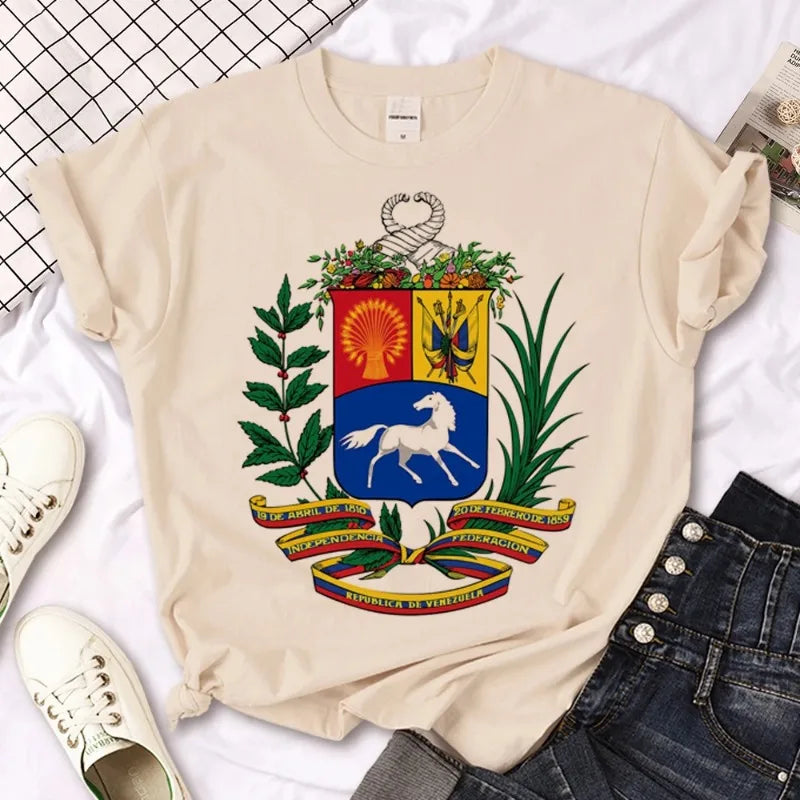 Venezuela T Shirt Women Graphic Comic Anime Casual Tshirt Female Graphic Japanese Funny Clothing