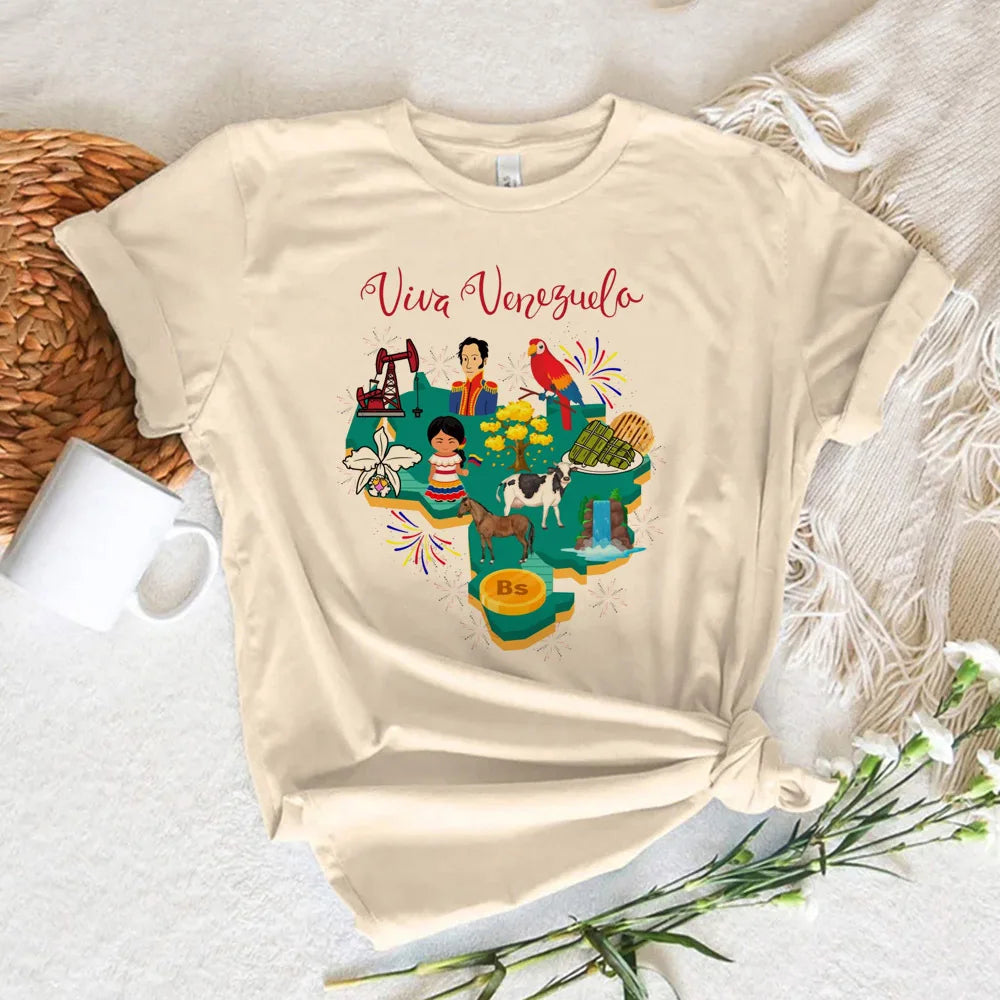 Venezuela t shirt women harajuku modern style pattern t-shirts female anime clothing