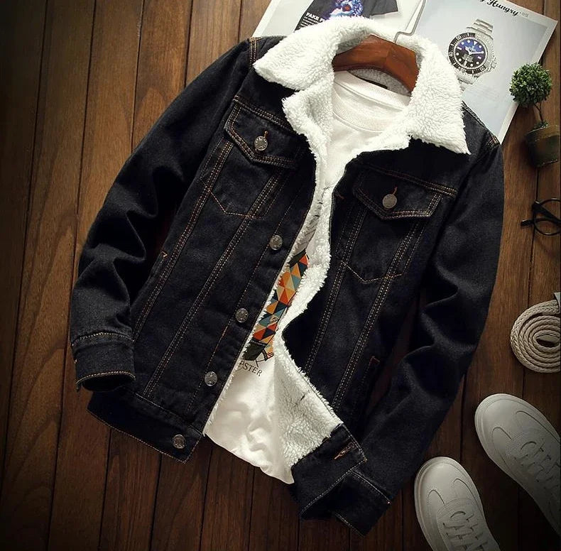 Men's Denim Jacket Padded Winter 2025 Autumn Warm Designer In Lowest Price Male Jean Coats Low Cost Cheap Stylish Fast Delvery