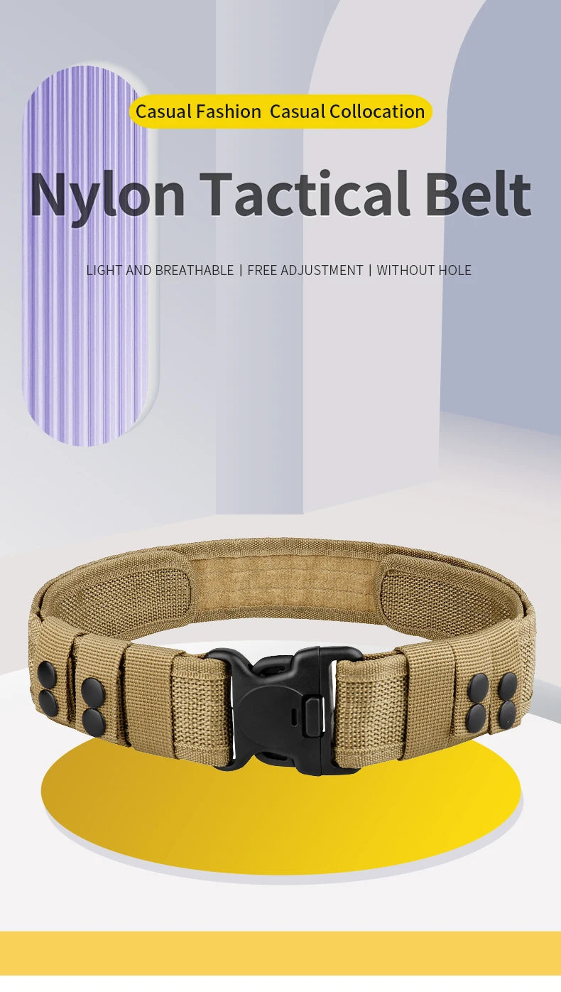 Men's new nylon belt polyester woven belt multi-functional tactical belt for outdoor sports