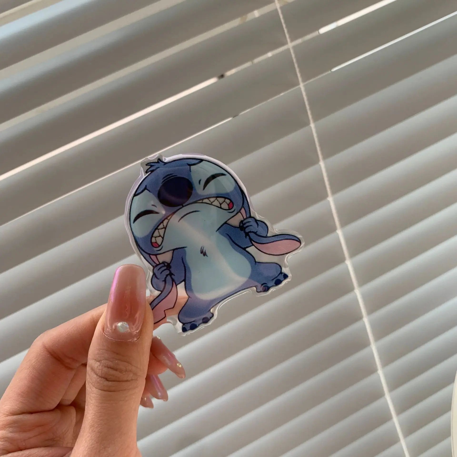 Cartoon Anime Stitch Foldable Phone Holder Cute Stitch Lazy Bracket Back Sticker Retractable Air Cushion Stand Phone Accessories
