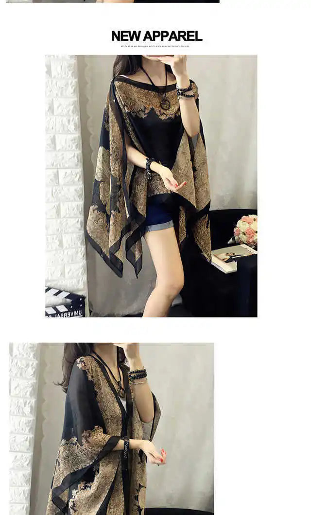 Fashion Woman Scarf Shawl Beach Cover-Ups Blouses Sun Protection Cardigan Summer Beach Holiday Cardigan Women Long Blouses Tops