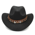 Classic Western Cowboy Hat Cowgirl Cap Fedora Hats Wide Brim Chapeau шляпа Sombrero with Punk Coins Hatband Party for Women Men
