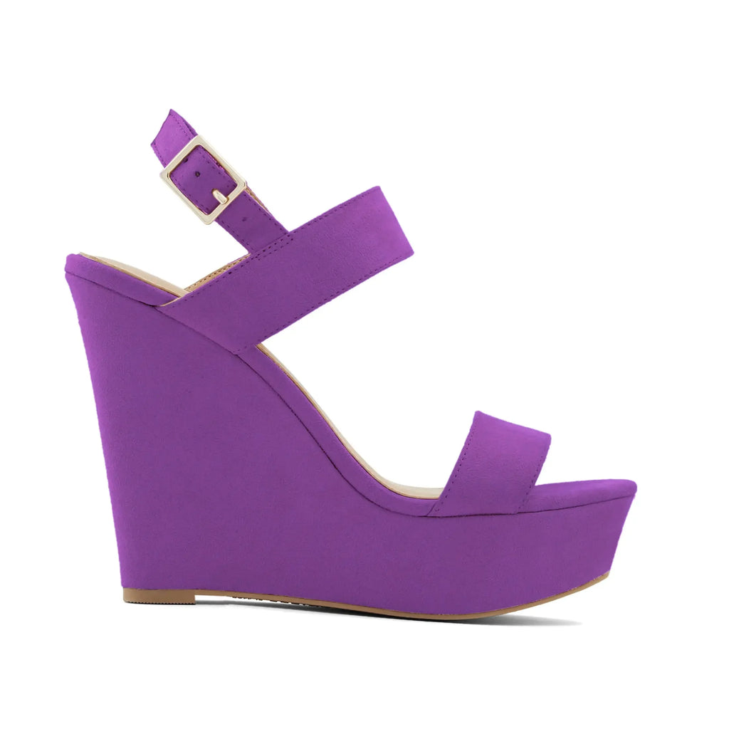 Summer Colourful Sexy Open Toe Ankle Strap Platform Wedge Women Sandals Super Buckle High Heels Gladiator Ladies Wedding Shoes