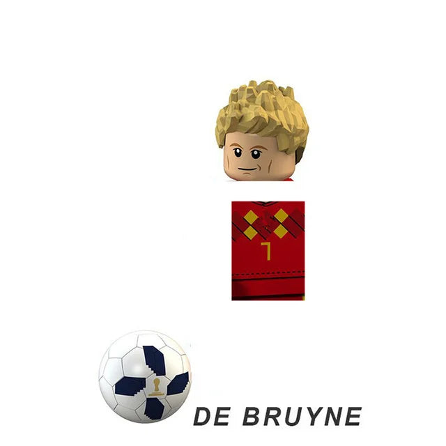 World Famous Football Players Figurine Messi Ronaldo Neymar Lewandowski Mini Action Building Block Model Toy Kids Gifts