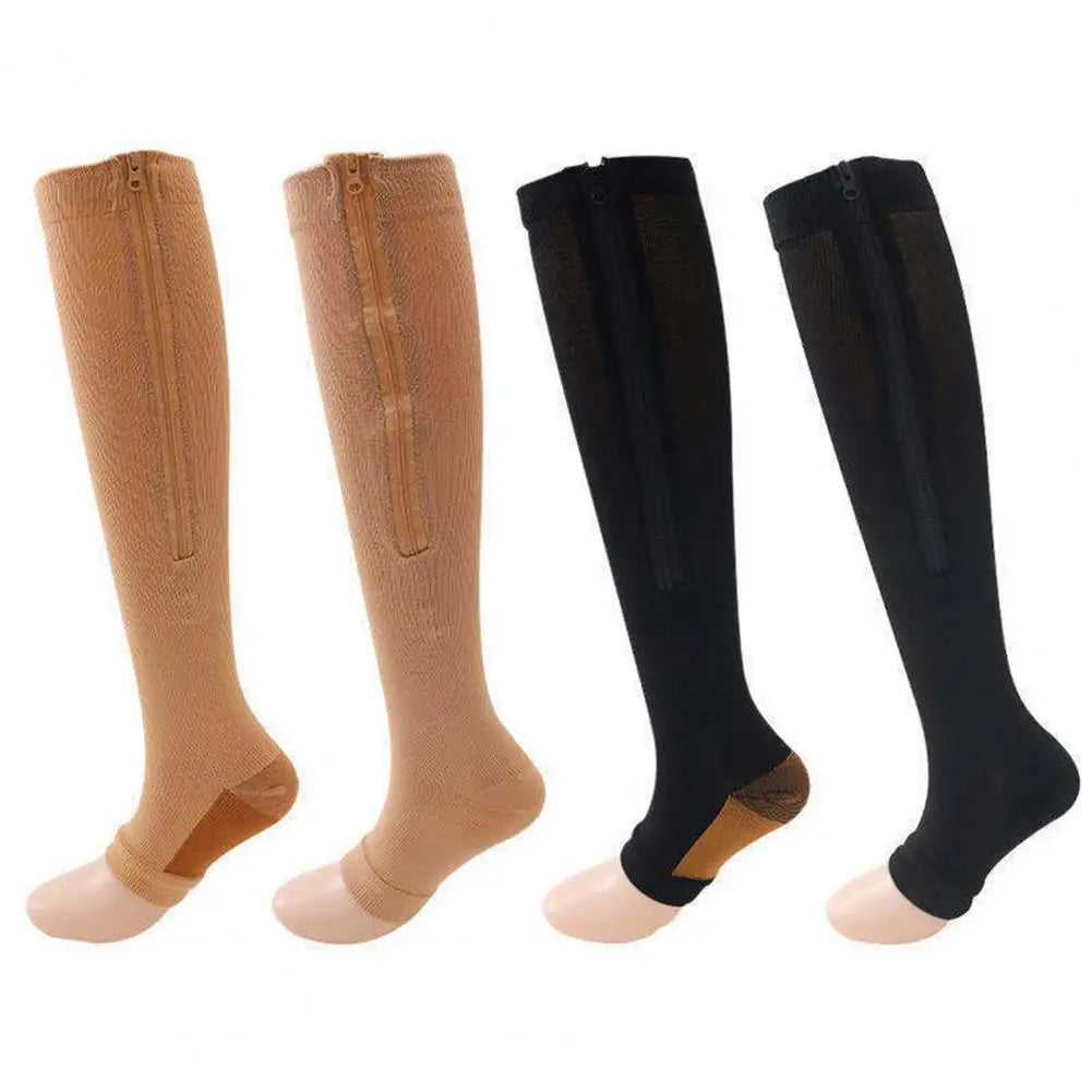 Varicose Vein Socks Zipper Closure Compression Socks Leg Support Stockings Veins Brace Wrap Shaping Stockings Ankle Support Sock