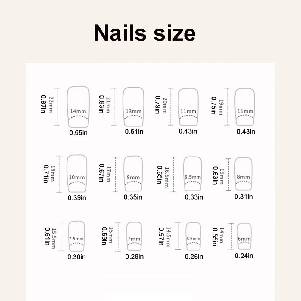 Medium fake nails for women girls gradient coffee color glossy Square almond nail tips full cover press on acrylic false nail