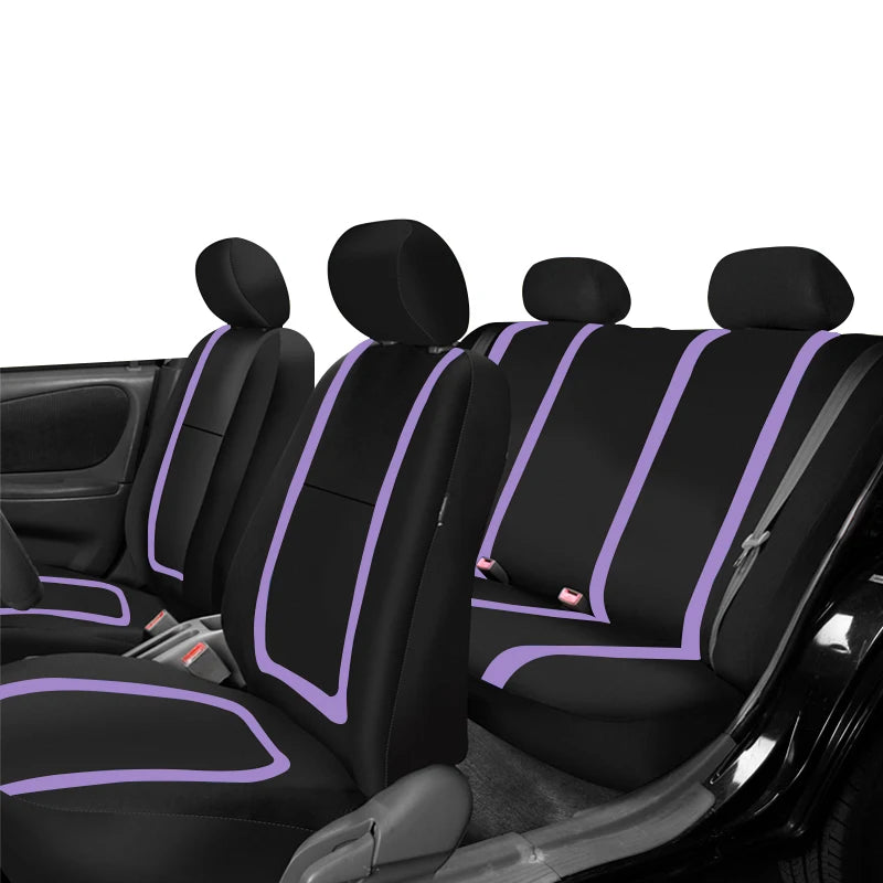 Full Set Car Seat Cover Fabric Universal Polyester Breathable Washable Suitable For Car Truck Van Suv Car Accessories Interior