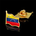 Venezuela Fashion Flag Pin Brooch Waving National Flag Style Flag Badge Brooch W/ Butterfly Clip Safety Pins