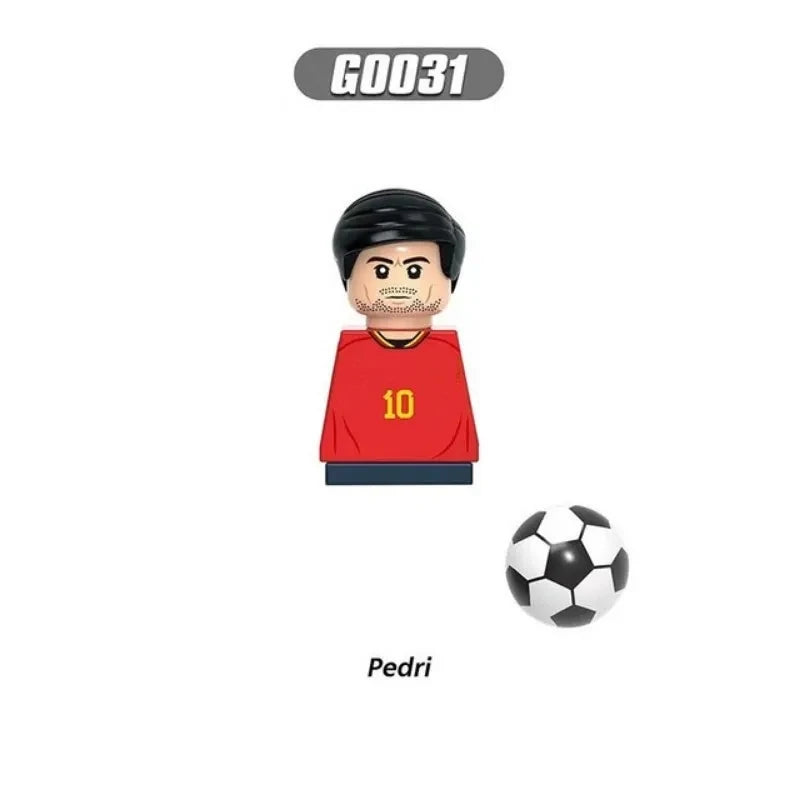 World Famous Football Players Figurine Messi Ronaldo Neymar Lewandowski Mini Action Building Block Model Toy Kids Gifts